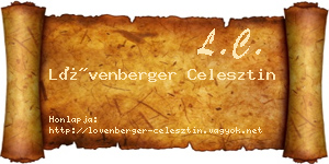 Lövenberger Celesztin névjegykártya